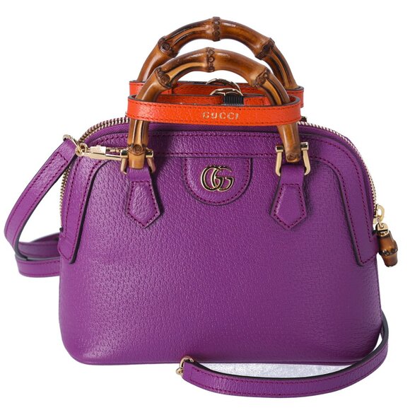 GUCCI Bamboo Diana Mini Tote Bag Handbag 715775 Purple - Picture 1 of 7